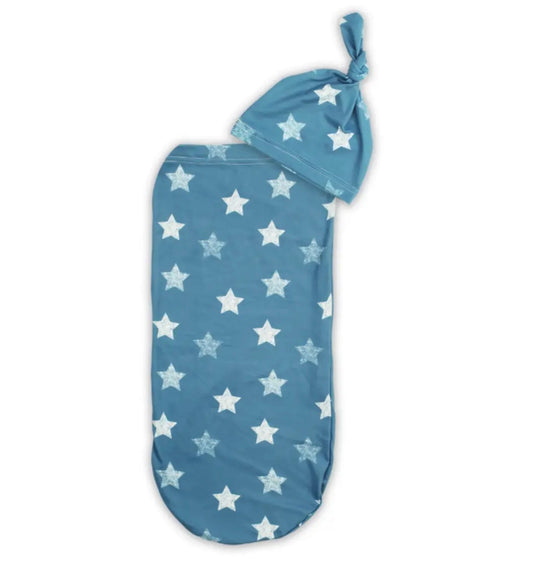 Blue Stars Cutie Cocoon | Matching Cocoon & Hat Set | Itzy Ritzy