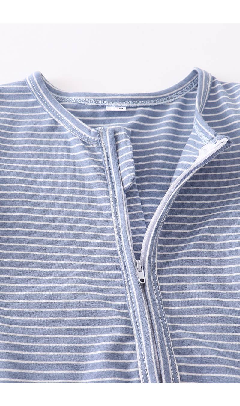 Blue stripe baby romper with hat | Honeydew
