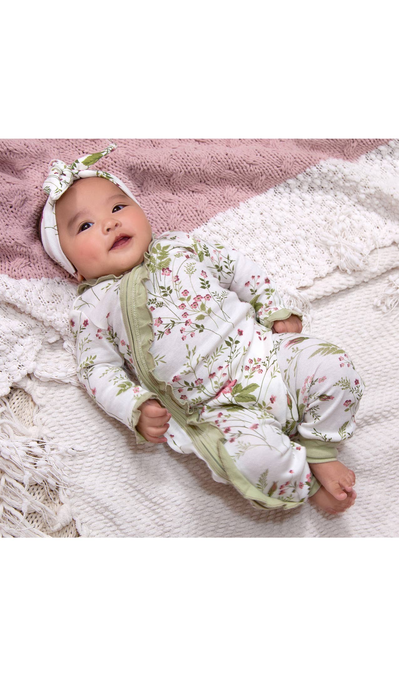 Pretty Petals Ruffled Zippered Romper | Tesa Babe