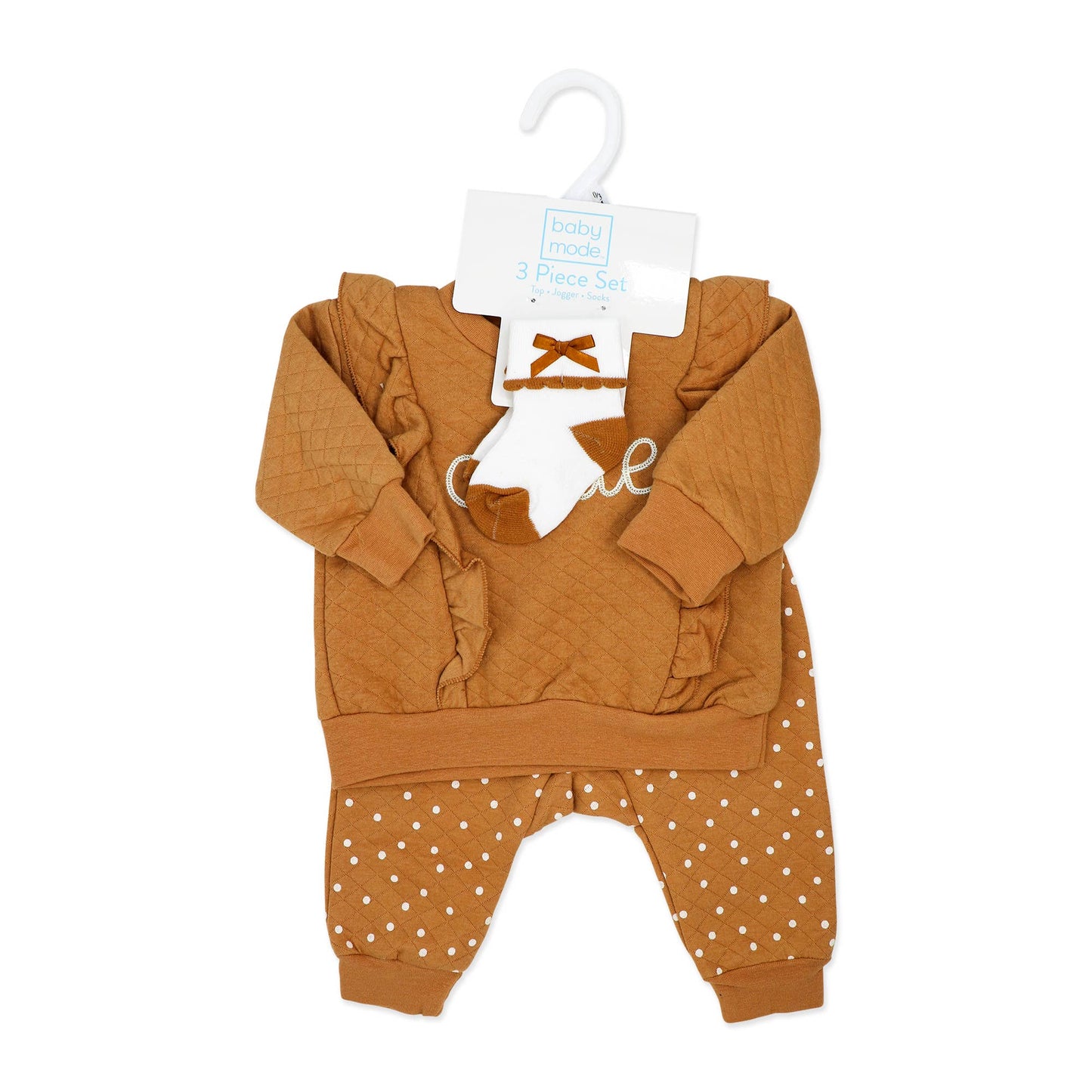 Girls 3 Piece Jogger Set: Cutie